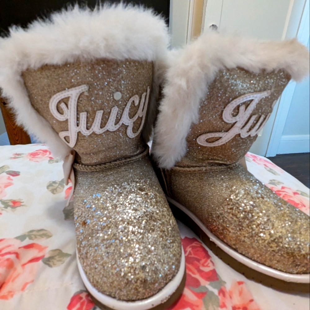 Girls gold juicy couture boots.